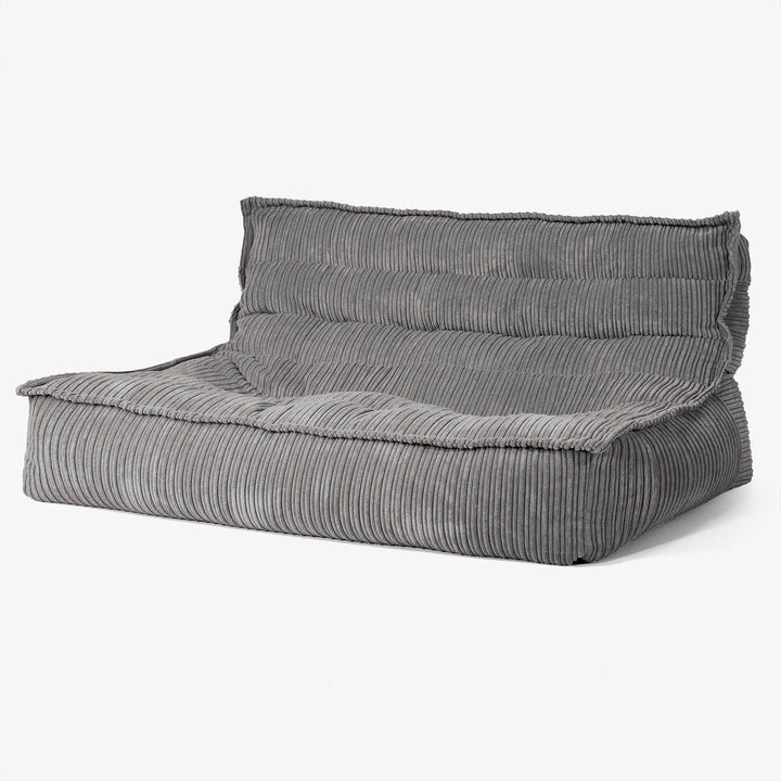 Canapé Pouf de Sol Oliver - Côtelé Anthracite 02