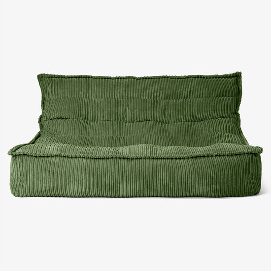 Canapé Pouf de Sol Oliver - Côtelé Vert Forêt 01