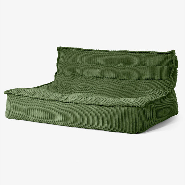 Canapé Pouf de Sol Oliver - Côtelé Vert Forêt 01