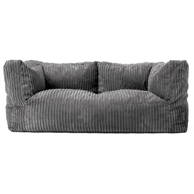 Canapé Pouf Albert 2 places - Côtelé Gris Ardoise 01