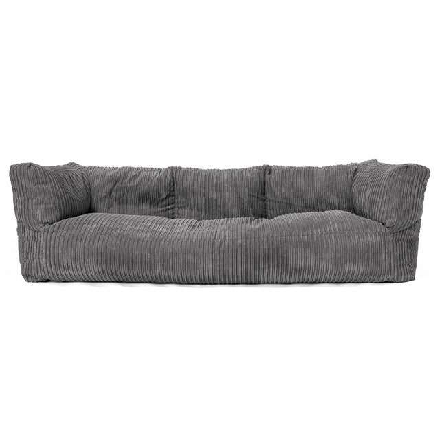 Canapé Pouf Albert 3 places - Côtelé Gris Ardoise 01