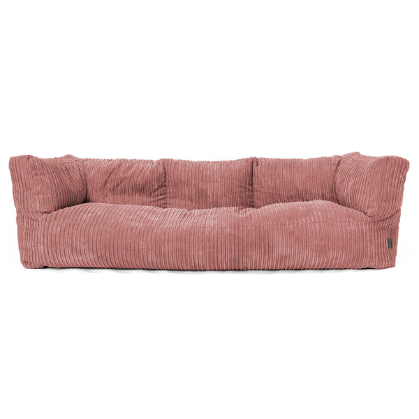 Canapé Pouf Albert 3 places - Côtelé Pêche 01
