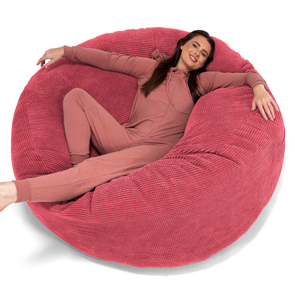 Canapé Pouf Géant Grande Mammouth - Pompon Rouge pastel 01