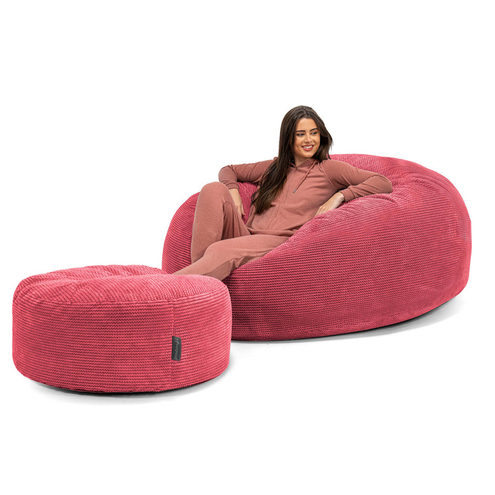 Canapé Pouf Géant Grande Mammouth - Pompon Rouge pastel 02