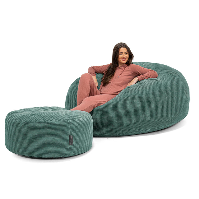 Canapé Pouf Géant Grande Mammouth - Pompon Vert Mousse 02