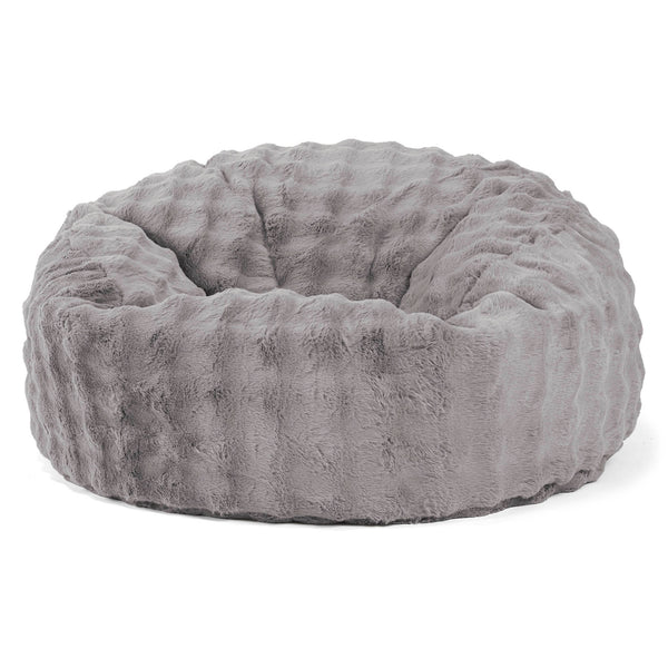 Canapé Pouf Géant Mammouth - Fausse Fourrure à Bulles Gris 01