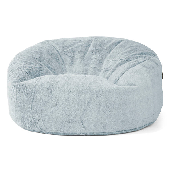 Canapé Pouf Géant Mammouth - Fausse Fourrure Lapin Bleu Pastel 01