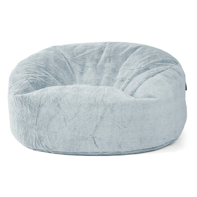 Canapé Pouf Géant Mammouth - Fausse Fourrure Lapin Bleu Pastel 01