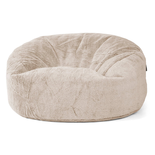 Canapé Pouf Géant Mammouth - Fausse Fourrure Lapin Brun Doré 01