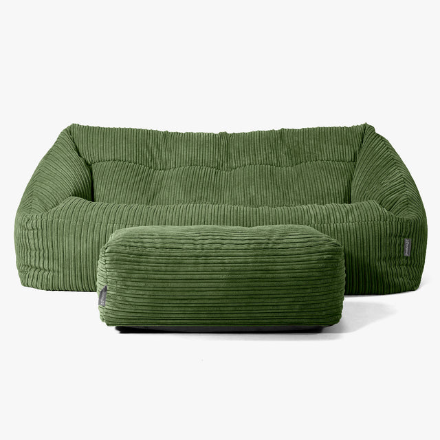 Canapé Pouf Maya - Côtelé Vert Forêt 02