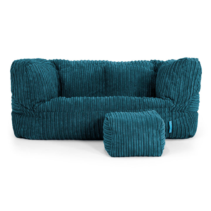 Canapé Enfant Albert 2-6 ans - Côtelé Bleu Canard 02