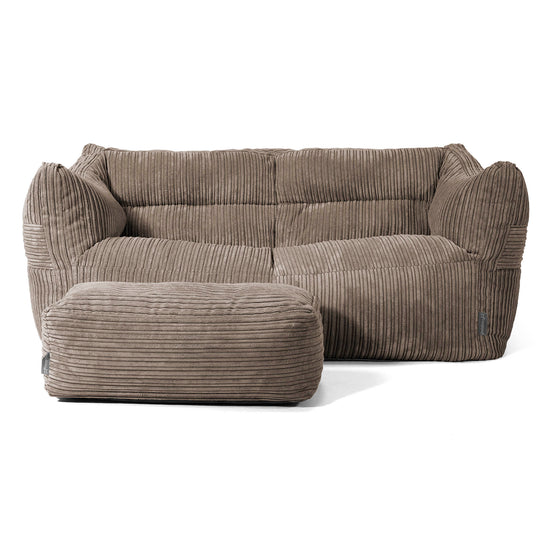 Canapé Pouf Victor - Côtelé Grège 02