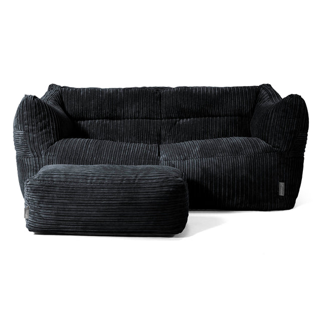 Canapé Pouf Victor - Côtelé Noir 02