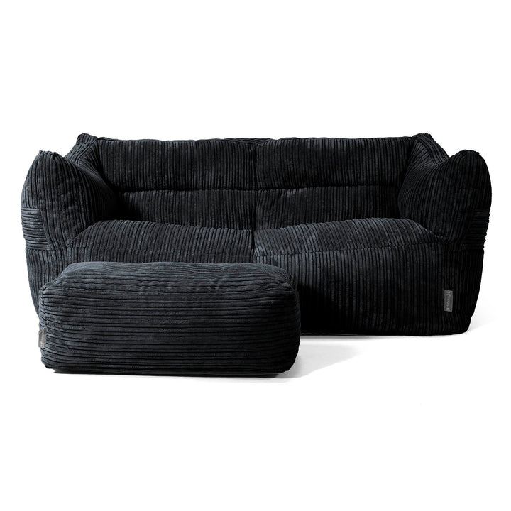Canapé Pouf Victor - Côtelé Noir 02