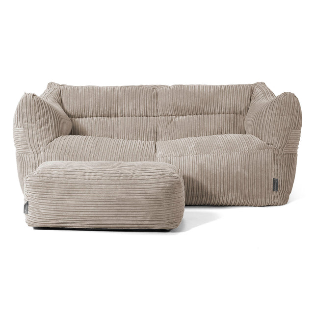 Canapé Pouf Victor - Côtelé Vison 02