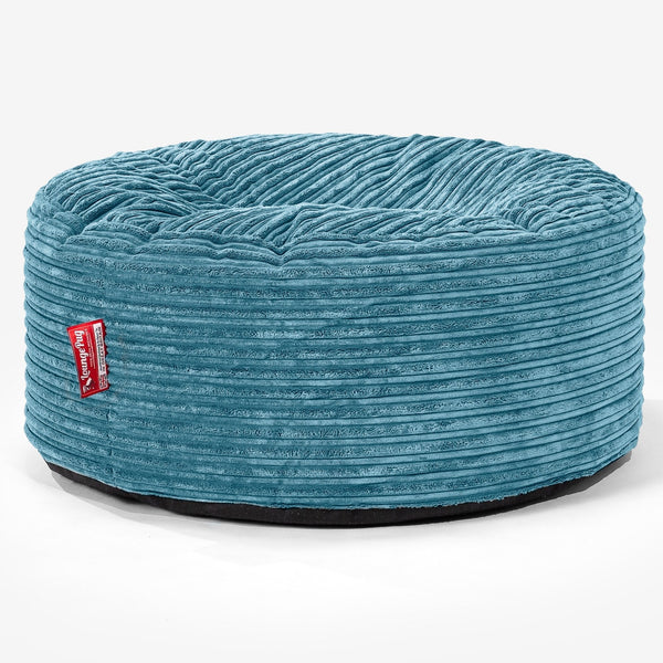 Pouf Design Rond Housse de Remplacement - Côtelé 01