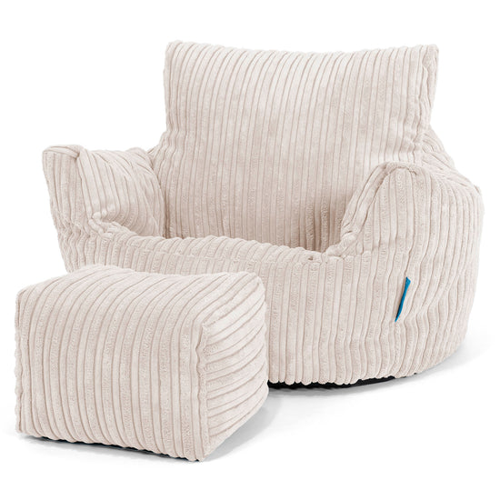 Fauteuil Pouf Bambin 1-3 ans - Côtelé Ivoire 02