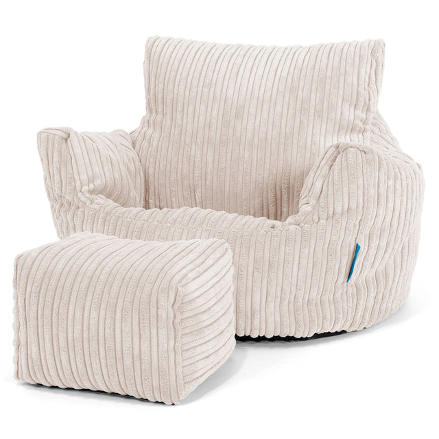 Fauteuil Pouf Bambin 1-3 ans - Côtelé Ivoire 02