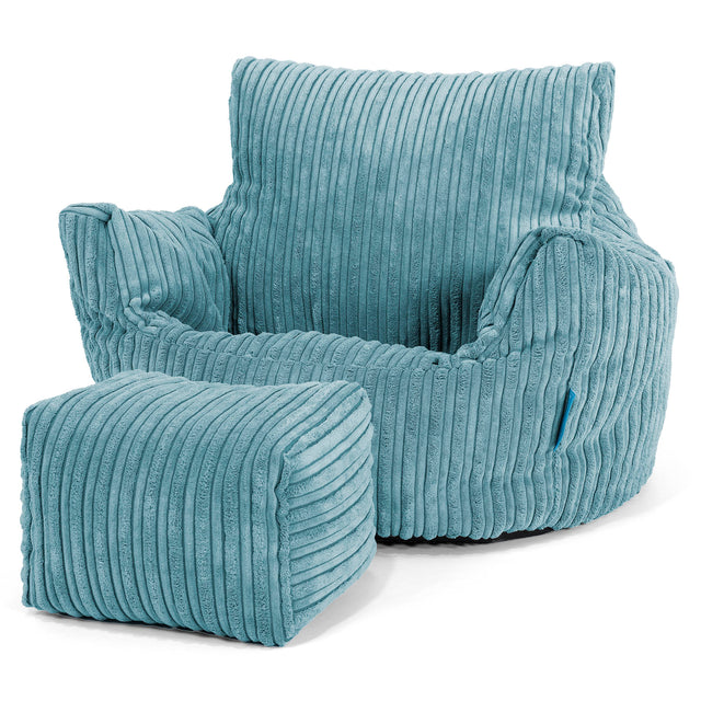 Fauteuil Pouf Bambin 1-3 ans - Côtelé Mer Égée 02