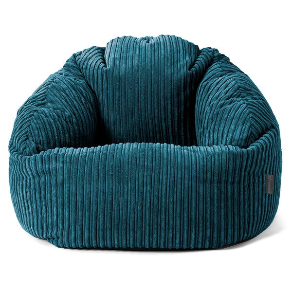 Pouf Chaise Bubble - Côtelé Bleu Canard 01