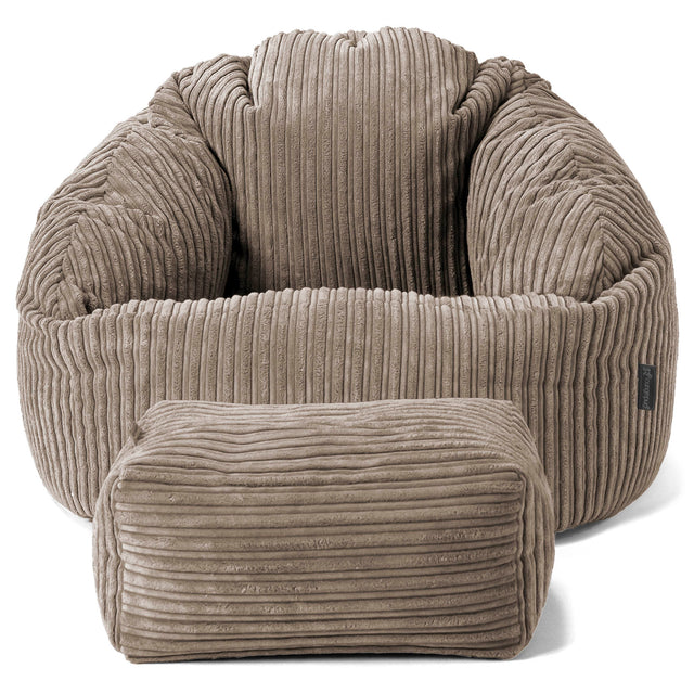Pouf Chaise Bubble - Côtelé Grège 02