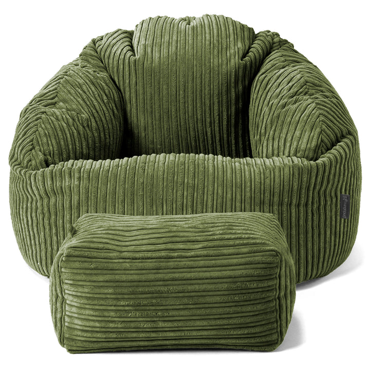 Pouf Chaise Bubble - Côtelé Vert Forêt 02