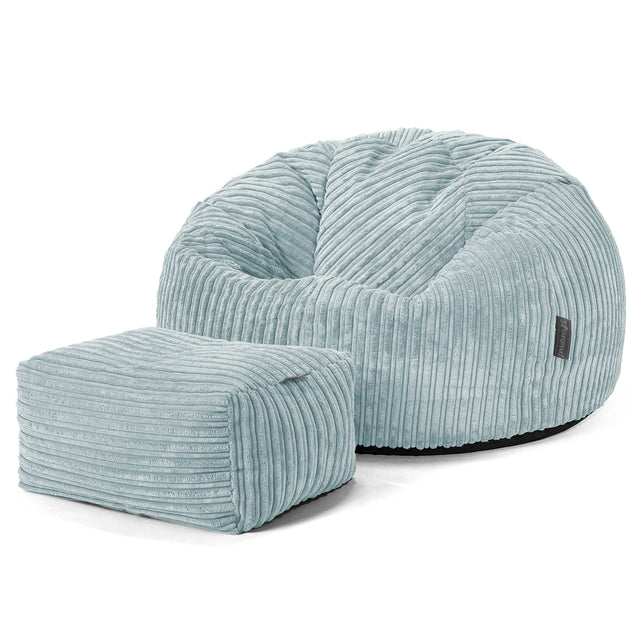 Pouf Poire Classique - Côtelé Vert Menthe 02