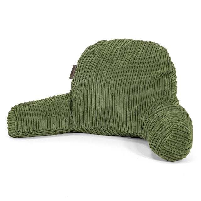 Coussin de Lecture avec Dossier - Côtelé Vert Forêt 01