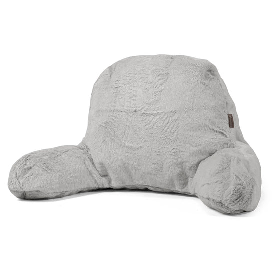 Coussin de Lecture avec Dossier - Fausse Fourrure Lapin Gris clair 01