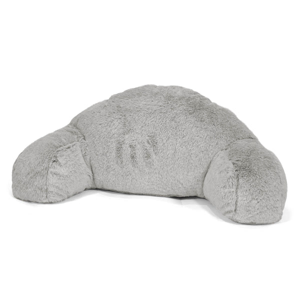 Coussin de Lecture avec Dossier pour Enfants - Fausse Fourrure Lapin Gris clair 01