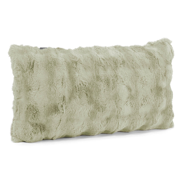 Housse de Coussin Rectangulaire Géant 40 x 70cm - Fausse Fourrure à Bulles Vert Sauge 02
