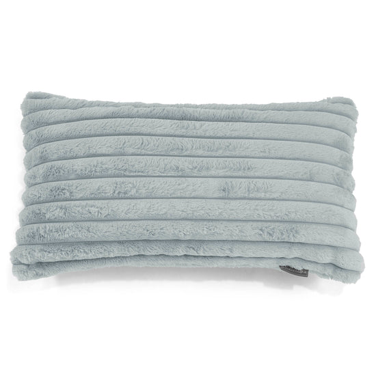 Housse de Coussin Rectangulaire Géant 40 x 70cm - Velours Côtelé Ultra Pelucheux Bleu Dragé 01