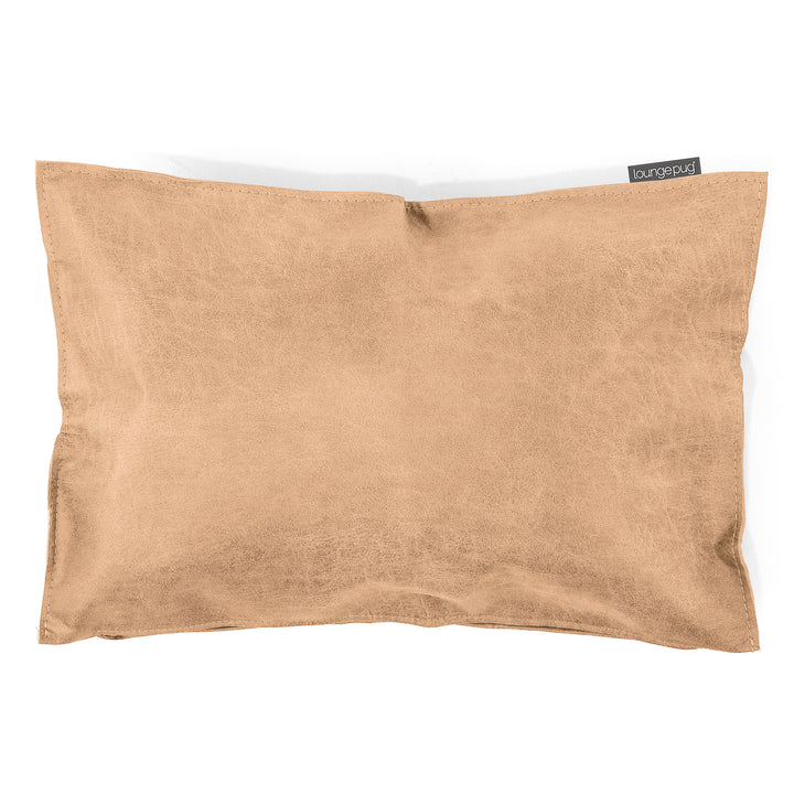 Housse de Coussin Rectangulaire 35 x 50cm - Cuir Vintage Marron Clair 01