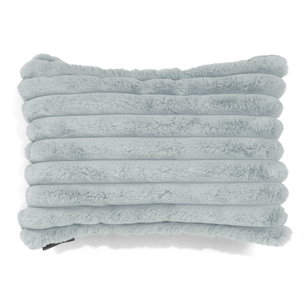 Housse de Coussin Rectangulaire 35 x 50cm - Velours Côtelé Ultra Pelucheux Bleu Dragé 01