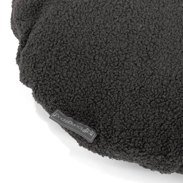 Housse de Coussin Rond 50cm - Bouclé Anthracite 02