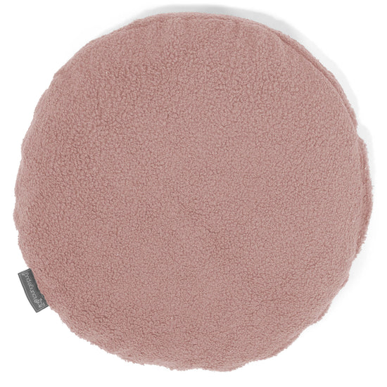 Housse de Coussin Rond 50cm - Bouclé Rose 01