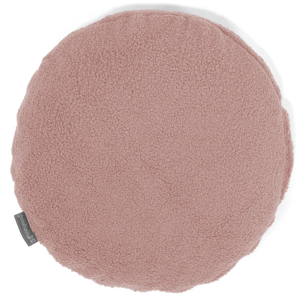 Housse de Coussin Rond 50cm - Bouclé Rose 01