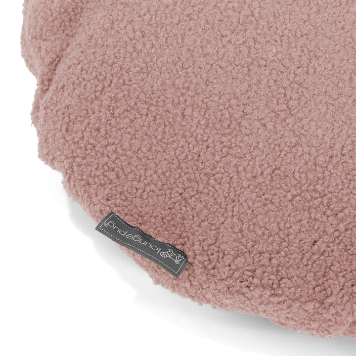 Housse de Coussin Rond 50cm - Bouclé Rose 02