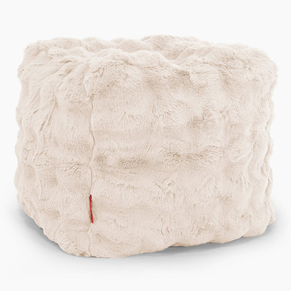 Pouf Repose-pieds Cube Housse de Remplacement - Fausse Fourrure à Bulles 01