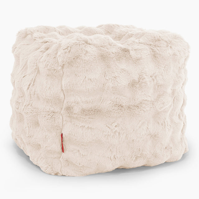 Pouf Repose-pieds Cube Housse de Remplacement - Fausse Fourrure à Bulles 01