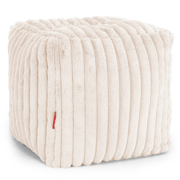 Pouf Repose-pieds Cube Housse de Remplacement - Velours Côtelé Ultra Pelucheux 01
