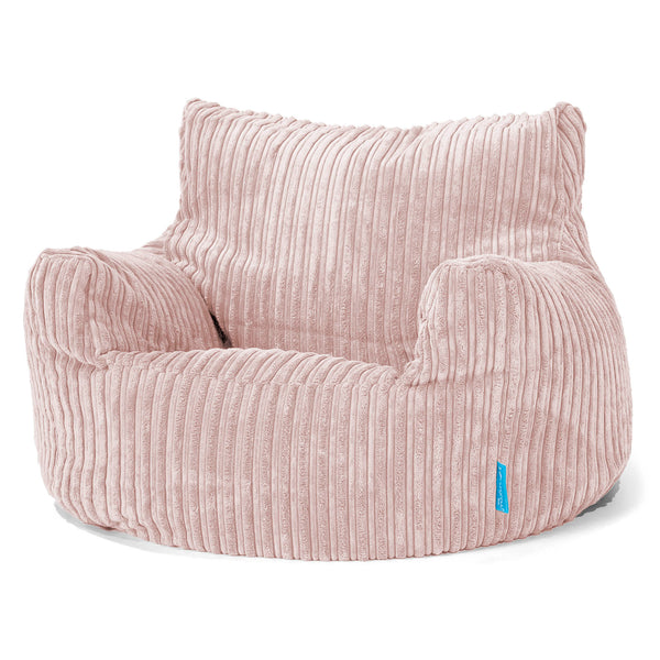Fauteuil Pouf Enfant 3-8 ans - Côtelé Rose 01