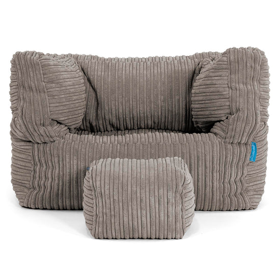 Fauteuil Pouf Albert pour Enfant 1-5 ans - Côtelé Anthracite 03