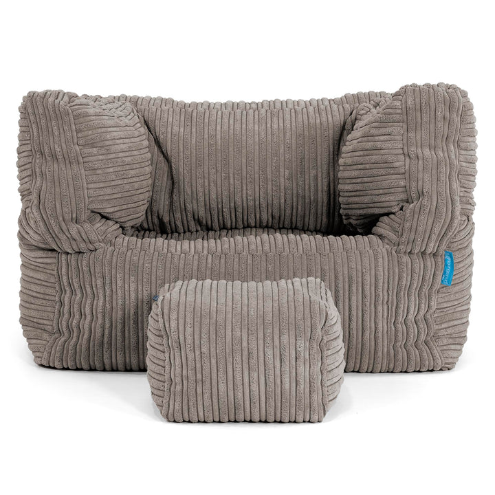 Fauteuil Pouf Albert pour Enfant 1-5 ans - Côtelé Anthracite 03