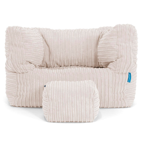 Fauteuil Pouf Albert pour Enfant 1-5 ans - Côtelé Ivoire 03