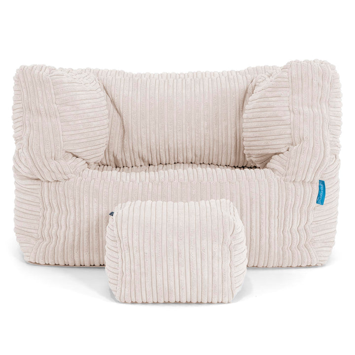 Fauteuil Pouf Albert pour Enfant 1-5 ans - Côtelé Ivoire 03