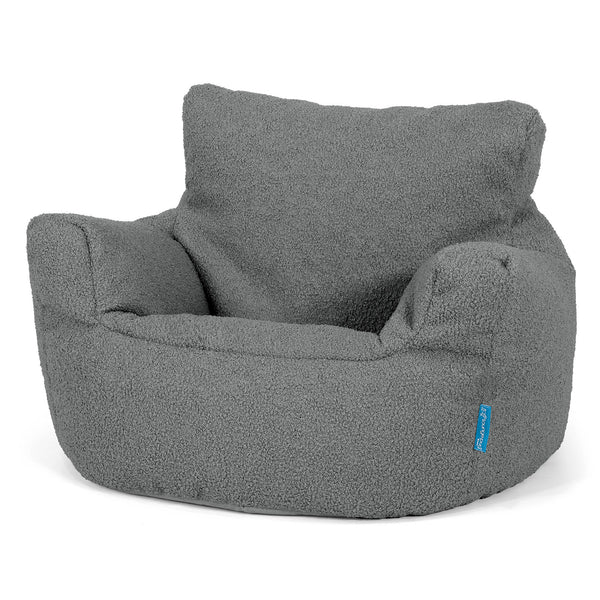 Fauteuil Pouf Bambin 1-3 ans - Bouclé Gris 01