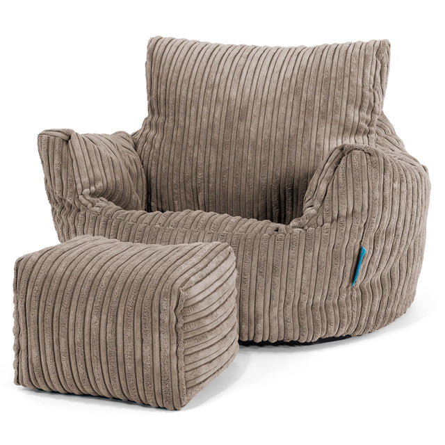 Fauteuil Pouf Bambin 1-3 ans - Côtelé Grège 02