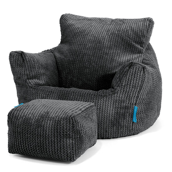 Fauteuil Pouf Bambin 1-3 ans - Pompon Noir 02