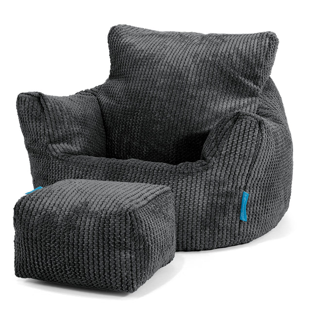 Fauteuil Pouf Bambin 1-3 ans - Pompon Noir 02